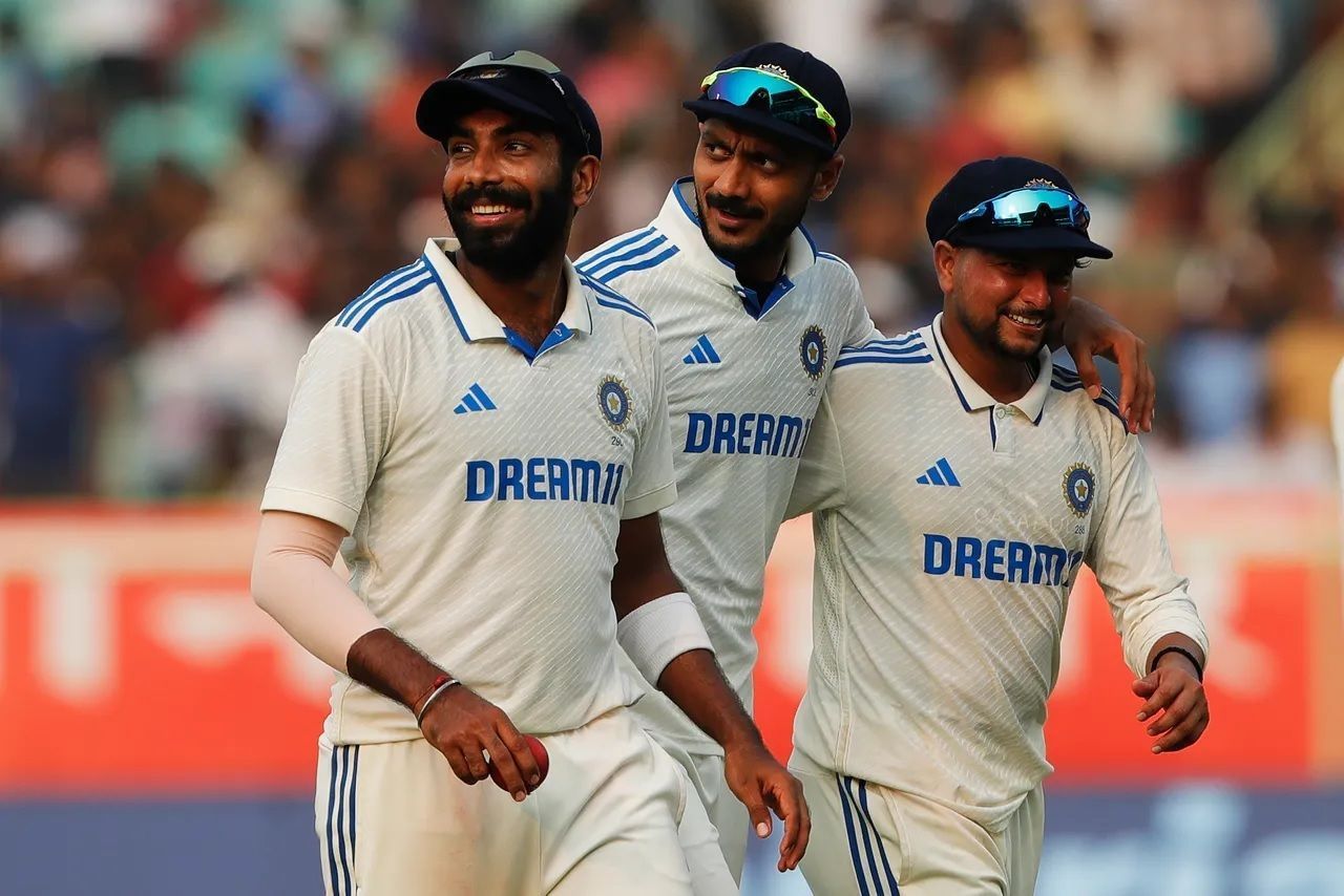 Axar Patel (center) and Kuldeep Yadav (right) might compete for the third spinner