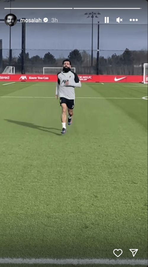 Mohamed Salah training at Liverpool's AXA Training Ground