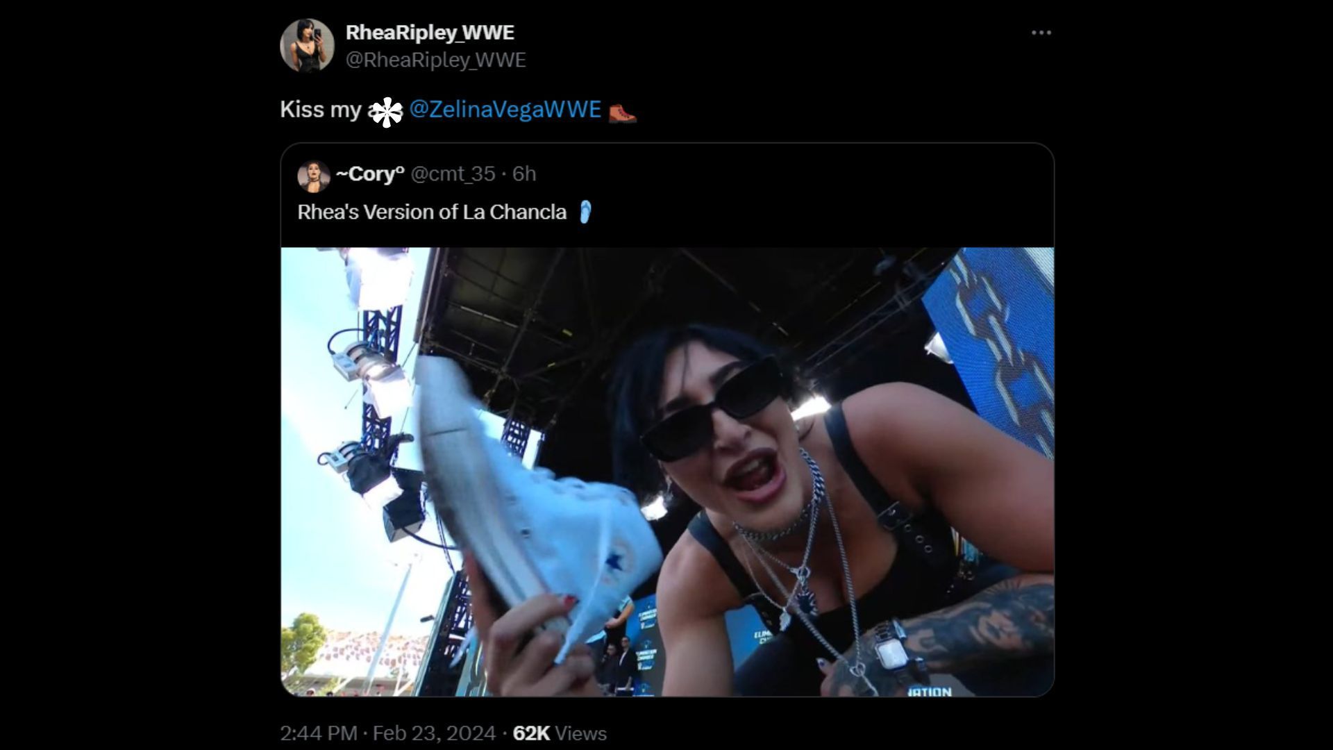 Screenshot of Rhea Ripley&#039;s tweet