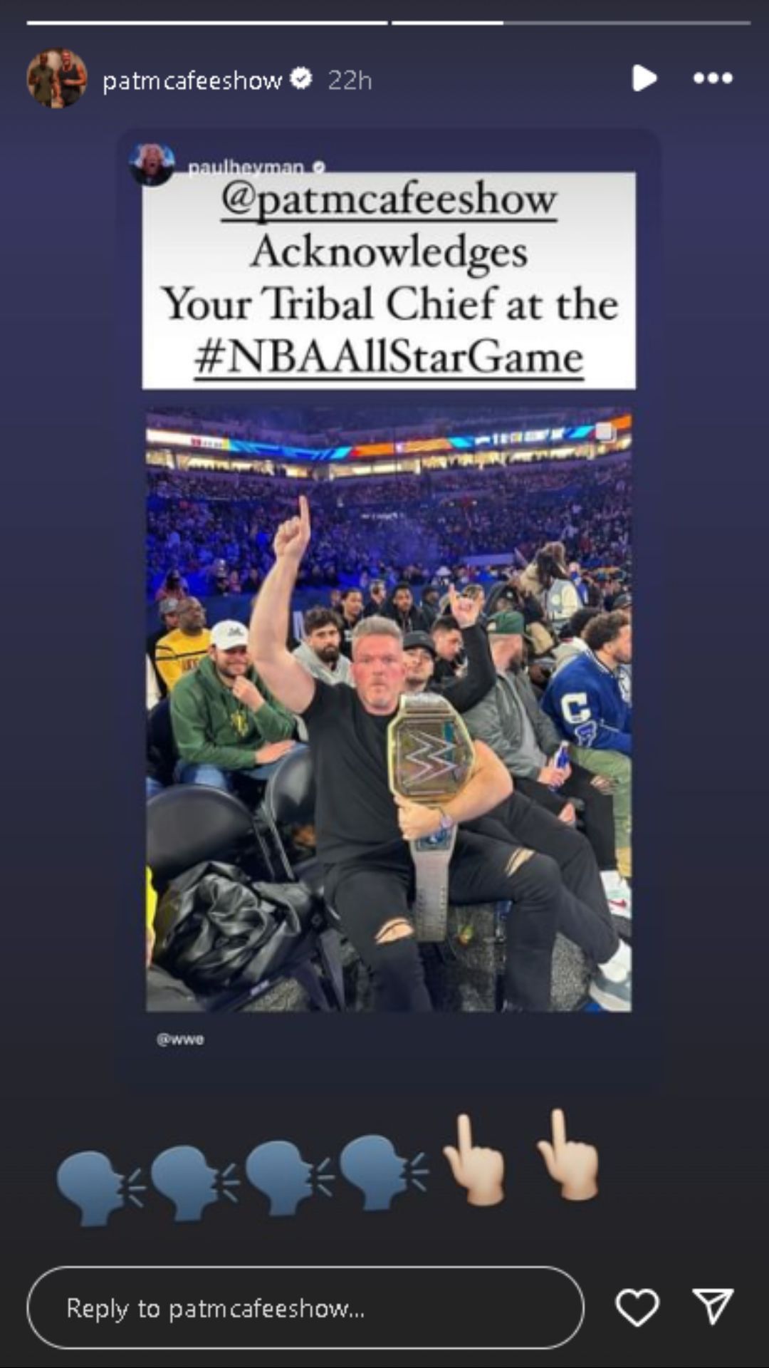 A screengrab of Pat McAfee&#039;s Instagram story