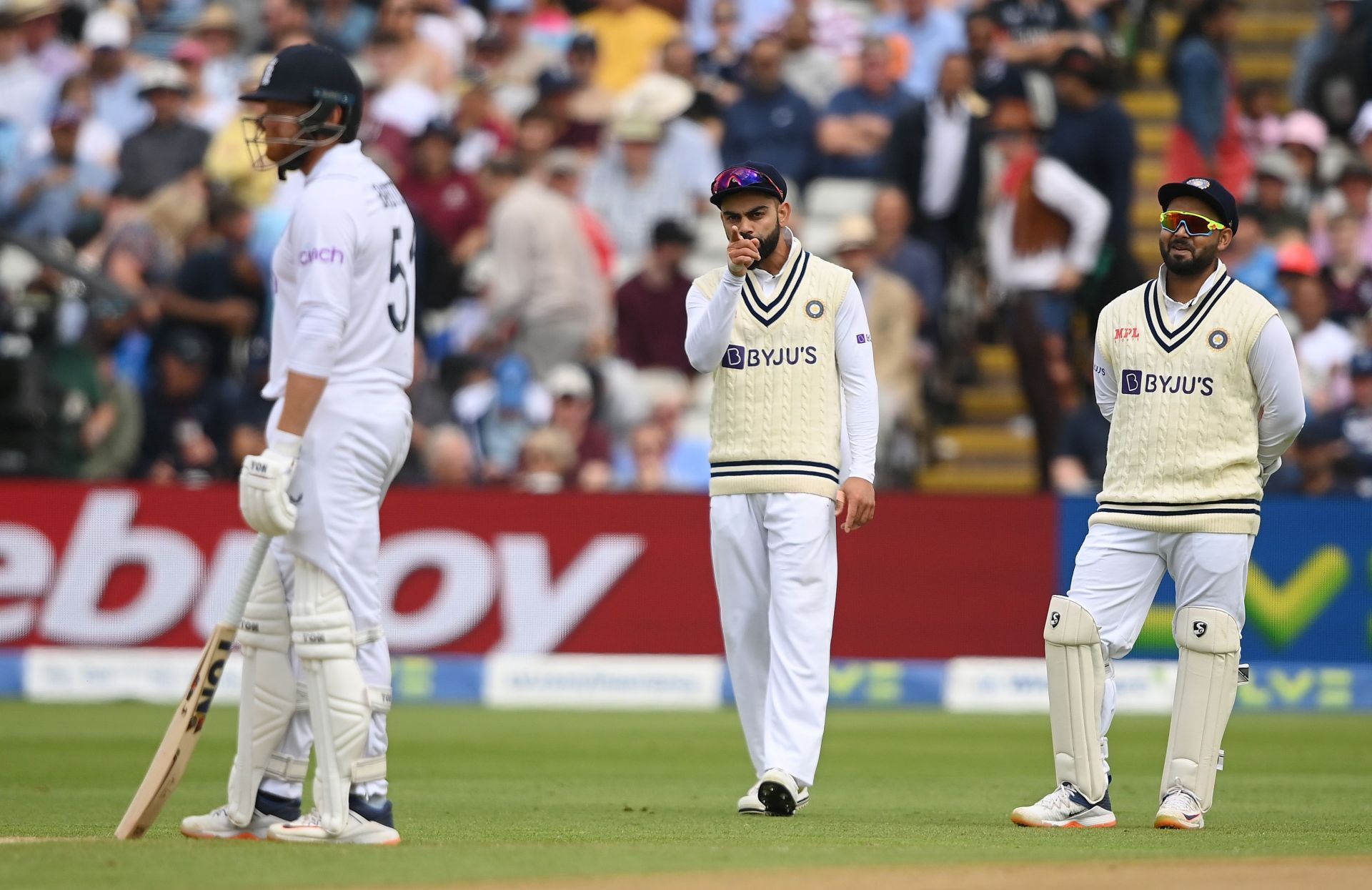 Virat Kohli exchanged some words with Jonny Bairstow during the rescheduled Test in Birmingham. (Pic: Getty Images)