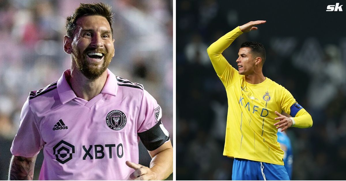Cristiano Ronaldo reacts to Lionel Messi chants from Al Hilal fans