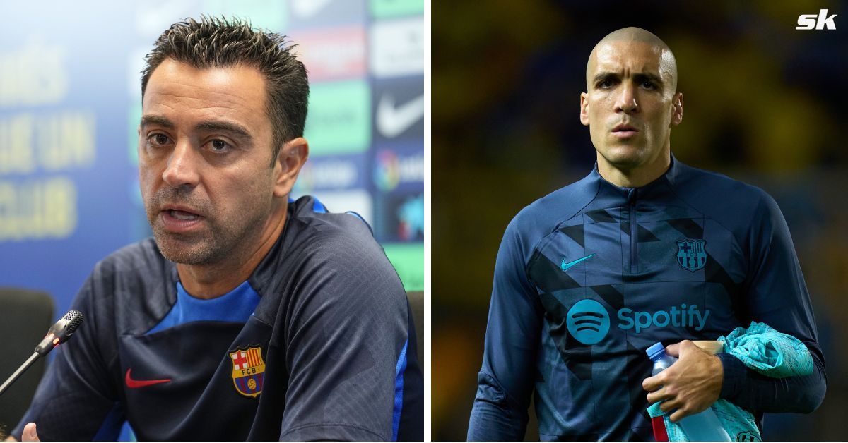 Barcelona manager Xavier Hernandez (left) and Oriol Romeu