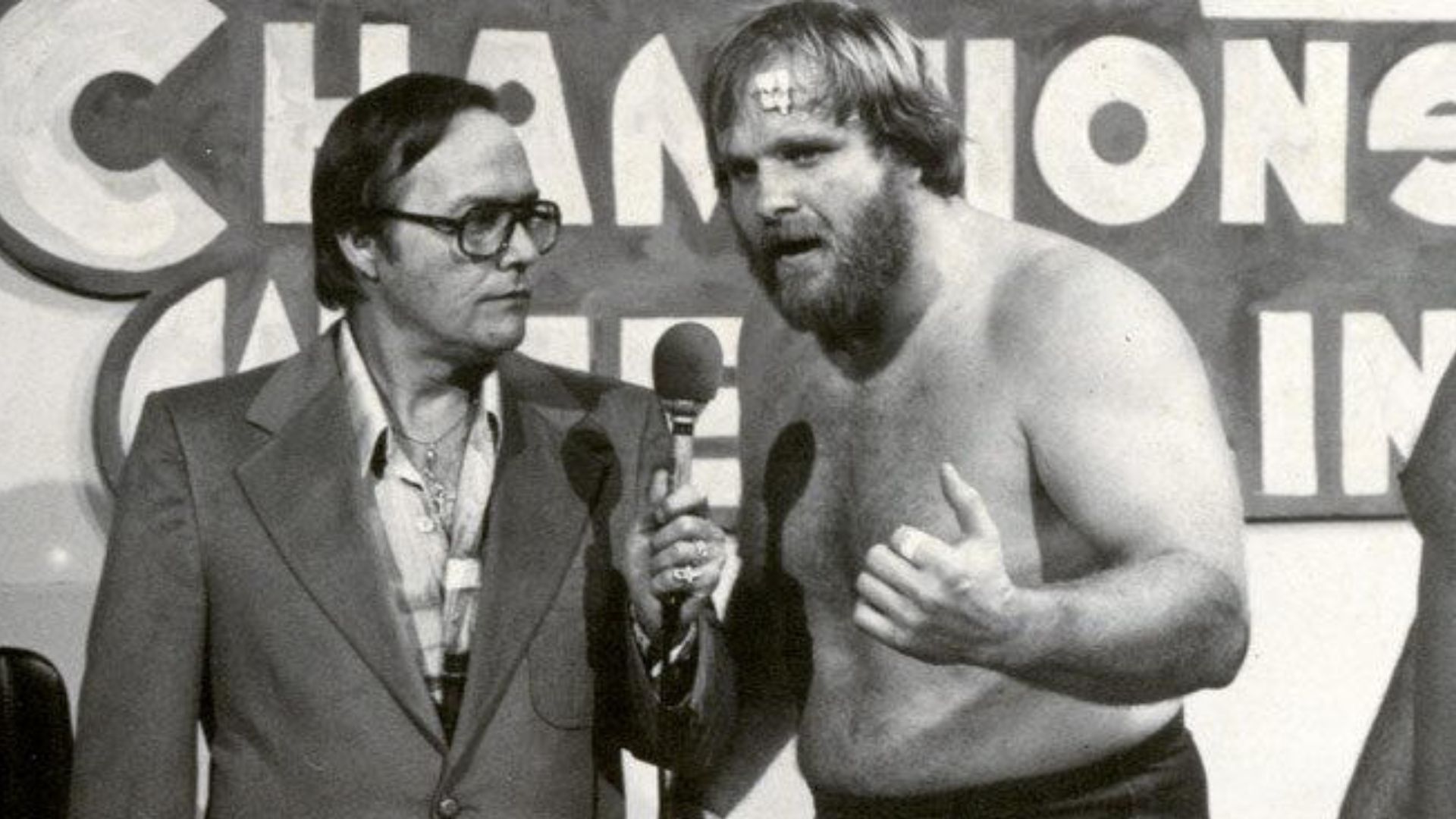 Ole Anderson during a promo in his wrestling career 