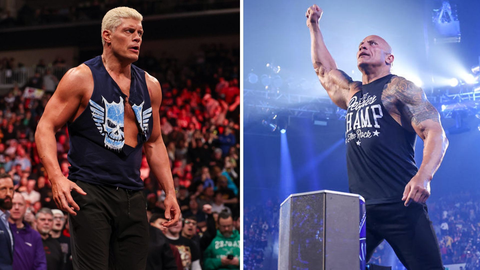 Cody Rhodes on the left and The Rock on the right [Image credits: WWE.com]