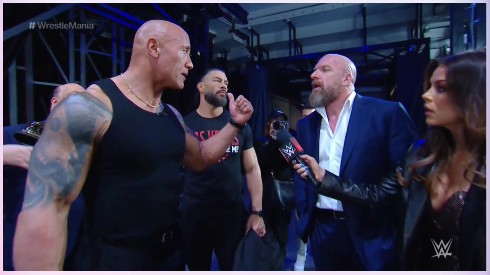 The Rock and Triple H had a tense exchange at the WrestleMania XL Kickoff press event.