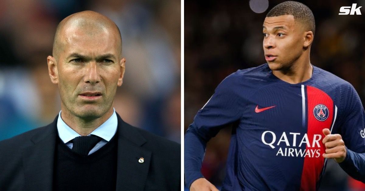 Zinedine Zidane (left) and Kylian Mbappe