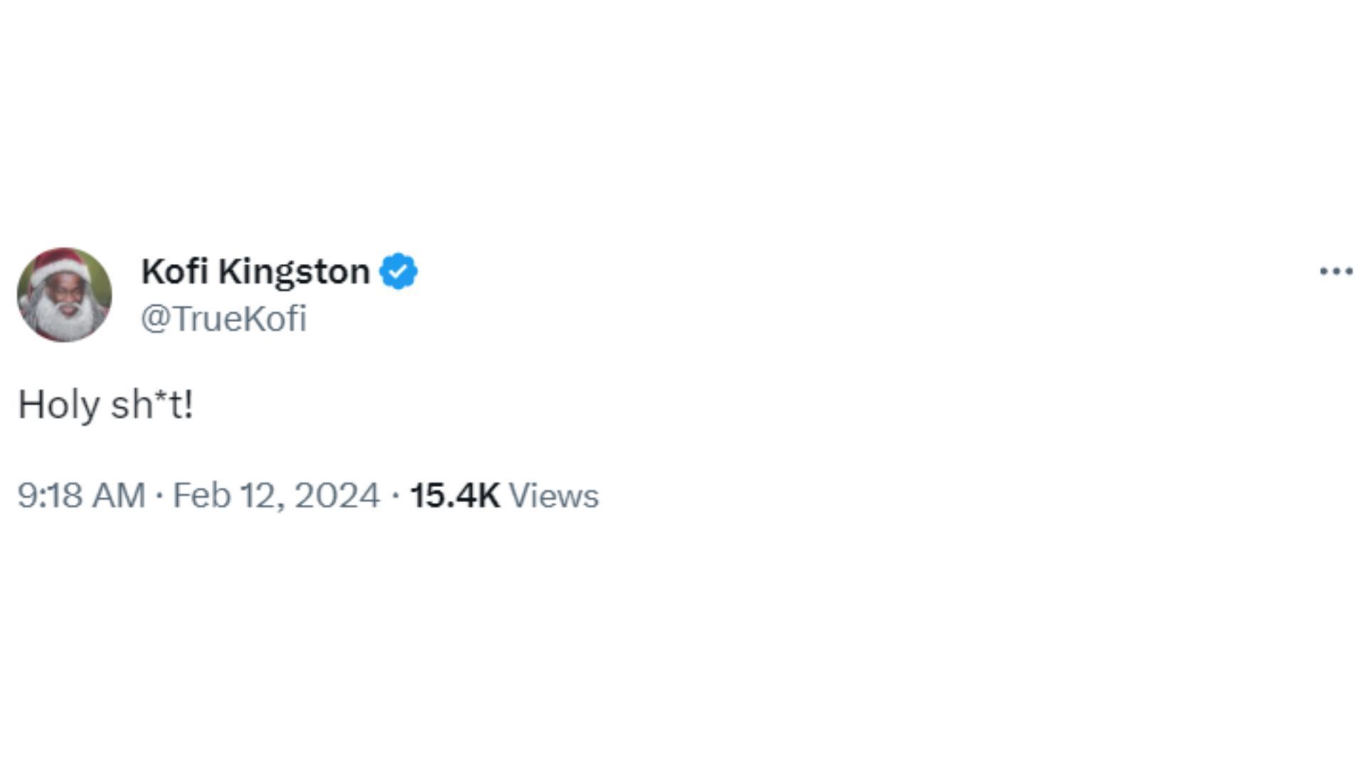 Kofi Kingston reacts to the Super Bowl