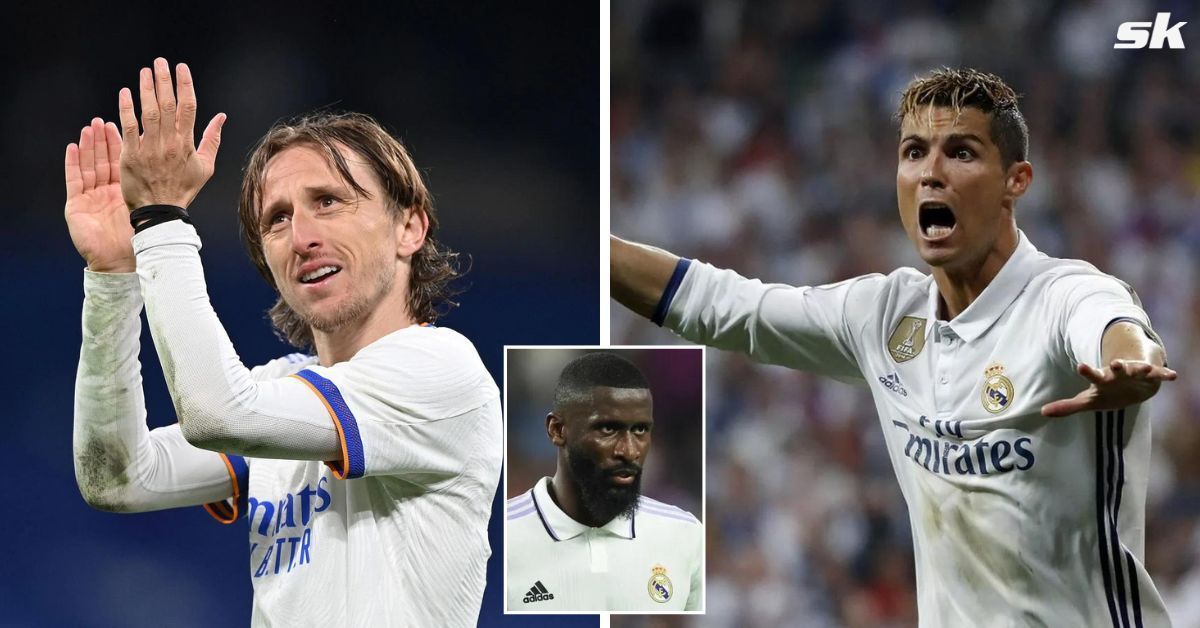 Luka Modric, Antonio Rudiger and Cristiano Ronaldo