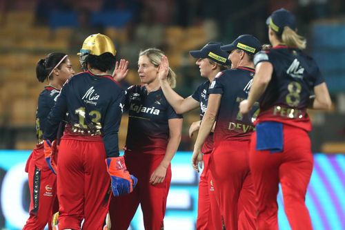 Sophie Molineux celebrating a wicket. (Image Courtesy: X/Women's Premier League)