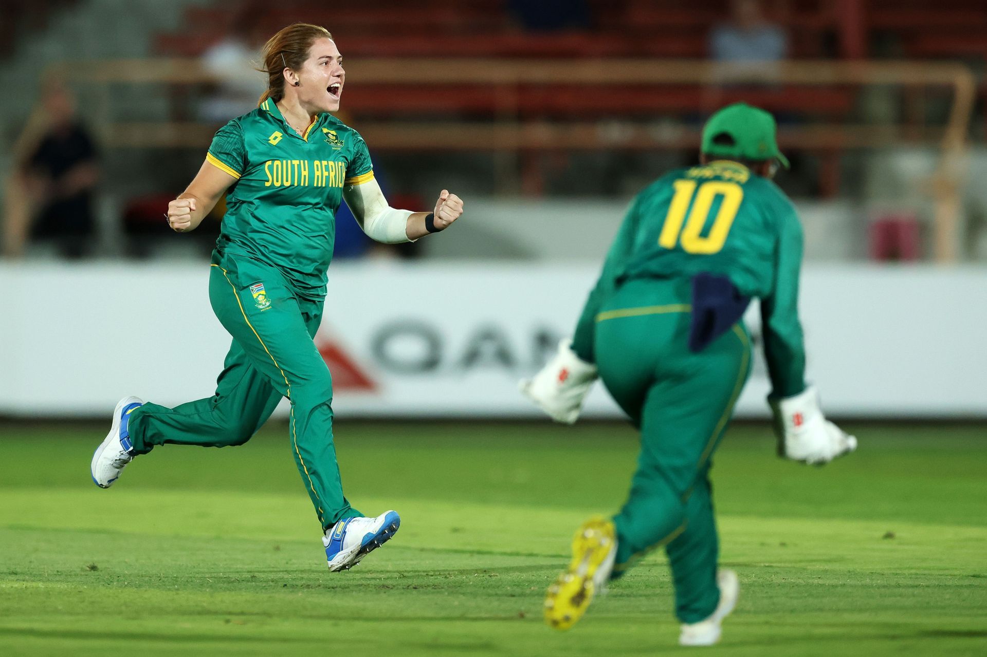 Nadine de Klerk celebrates: Australia v South Africa - Women&#039;s ODI Series: Game 2