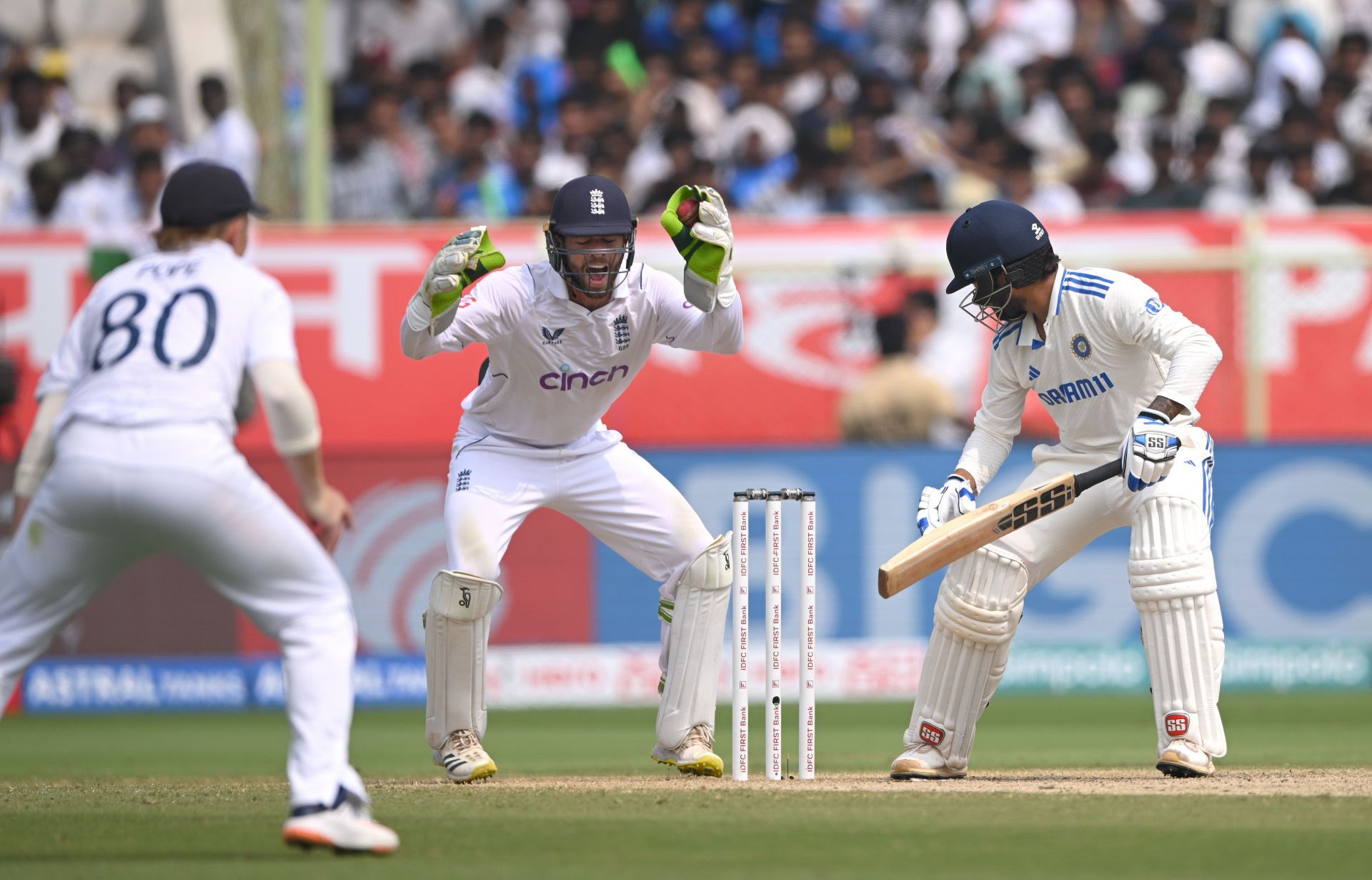 Rajat Patidar is dismissed: India v England - 2nd Test Match: Day Three