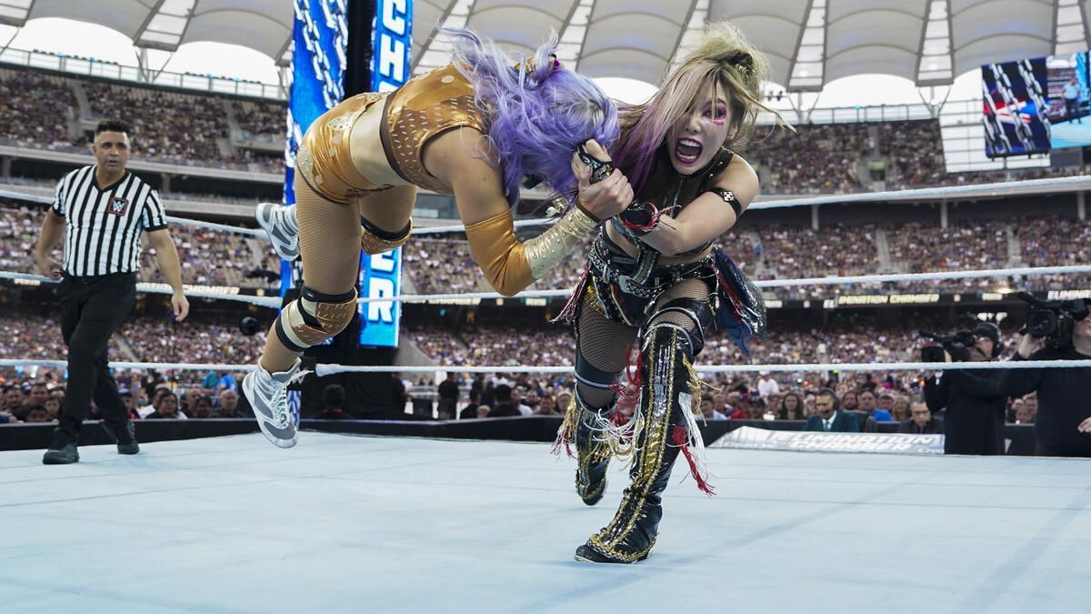 Kairi Sane during a match at Elimination Chamber. 