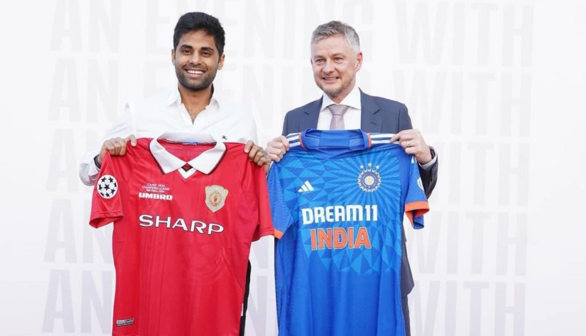 Suryakumar Yadav with Ole Gunnar Solskjaer. 