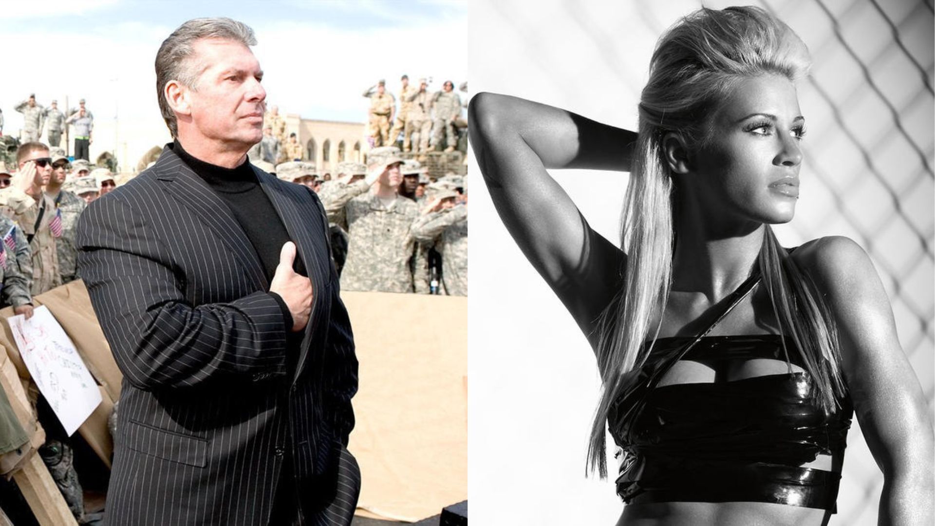 Vince McMahon (left), Ashley Massaro (right)