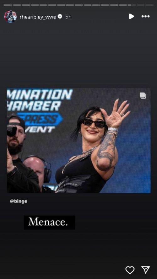 A screengrab of Rhea Ripley's Instagram Story