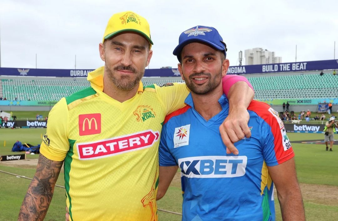 Faf du Plessis and Keshav Maharaj for JSK and DSG, respectively 