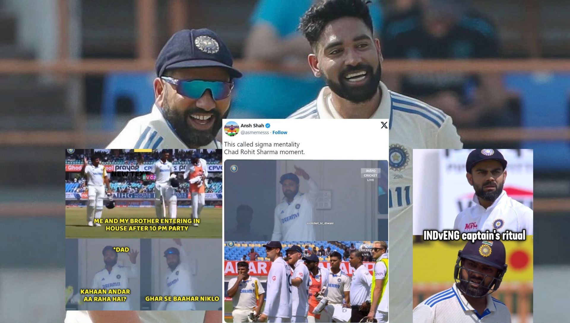 Fans share memes about Rohit Sharma from 3rd Test vs ENG.
