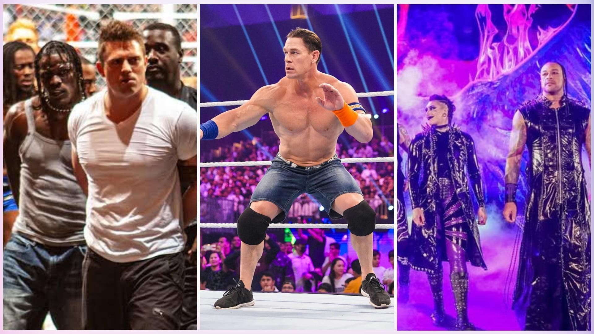 Awesome Truth on the left, John Cena in the middle, The Judgment Day on the right [Image credits: wwe.com]