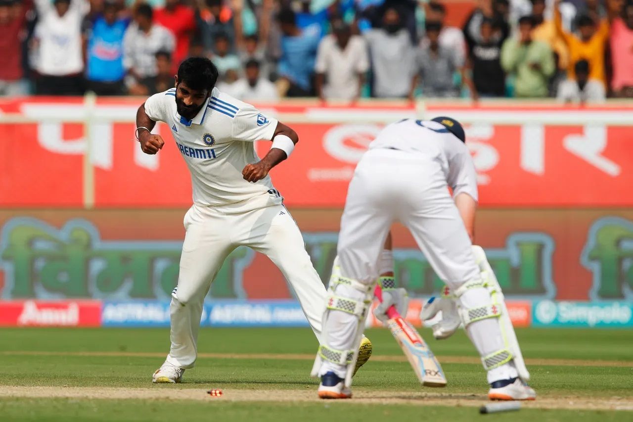 Jasprit Bumrah bowled Ollie Pope with an immaculate yorker. [P/C: BCCI]