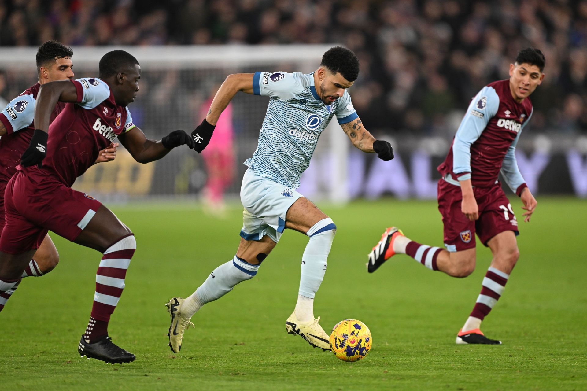 Dominic Solanke against West Ham