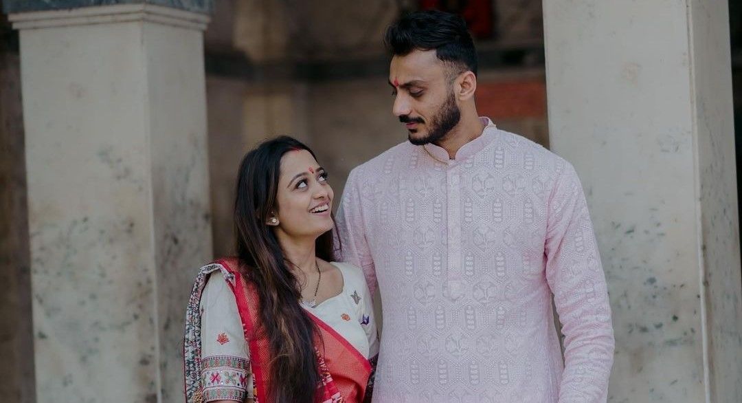 Axar Patel with his wife