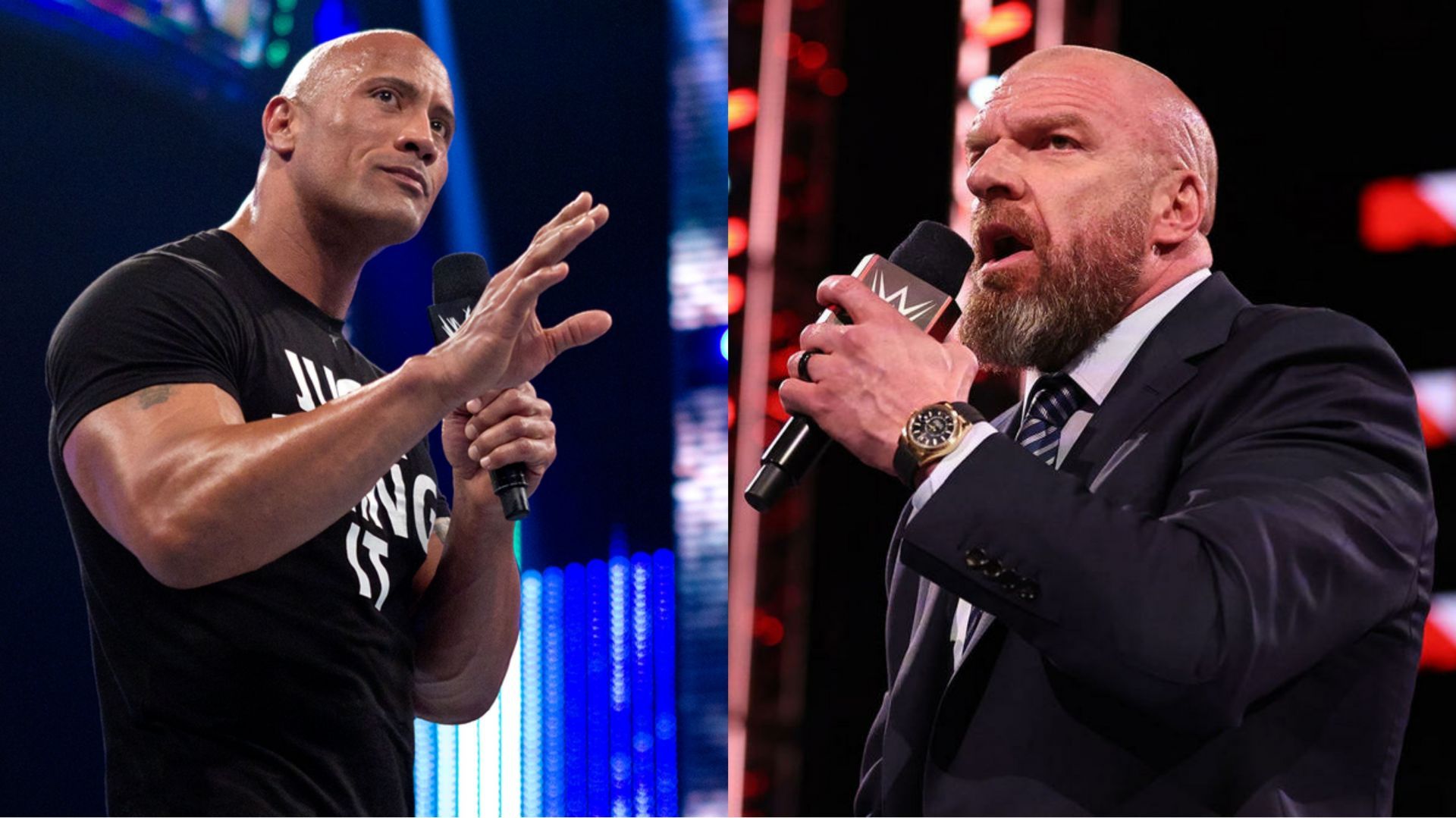 The Rock (left); Triple H (right)