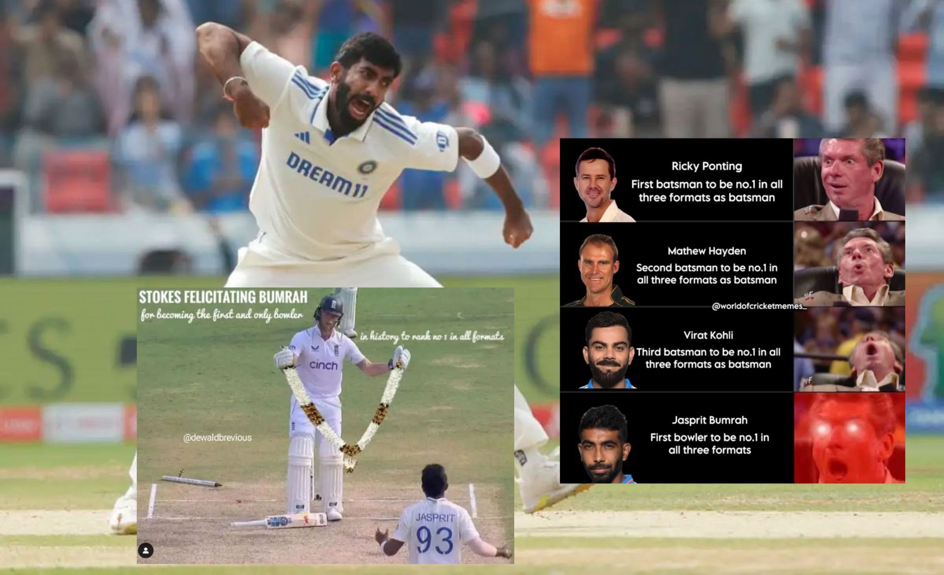 Fans share memes after Bumrah became no 1 in Test bowler rankings on Wednesday. 