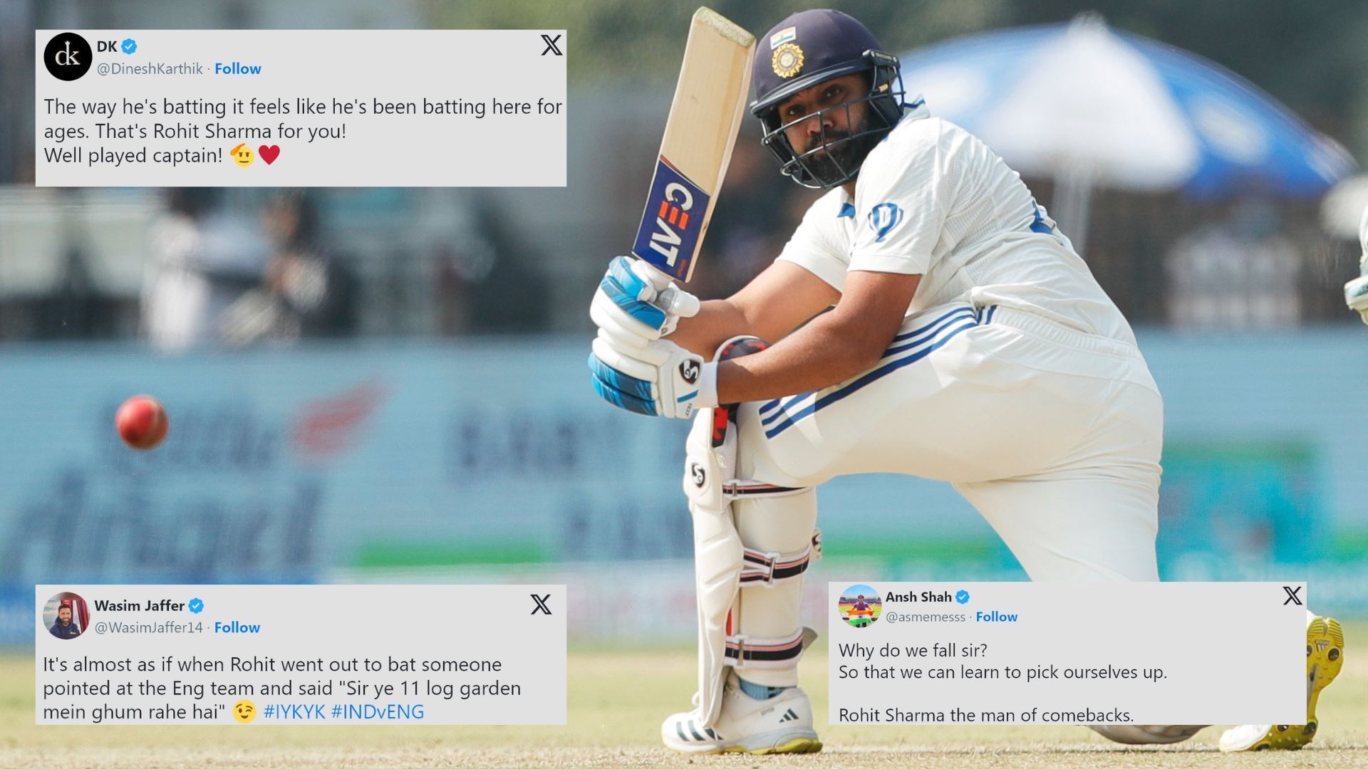 Fans hailed Rohit Sharma for a fine hundred under pressure