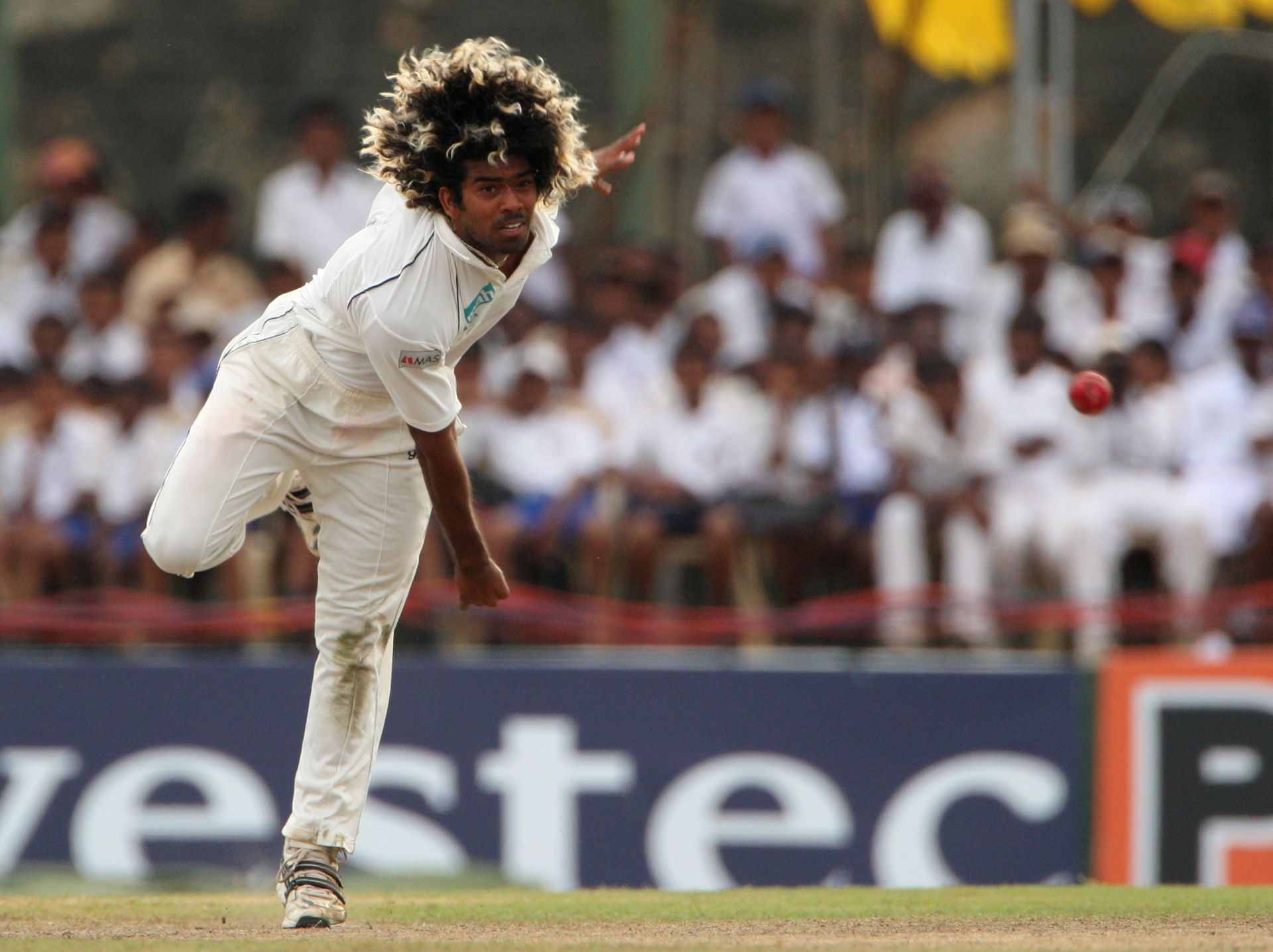 Lasith Malinga in action for Sri Lanka.