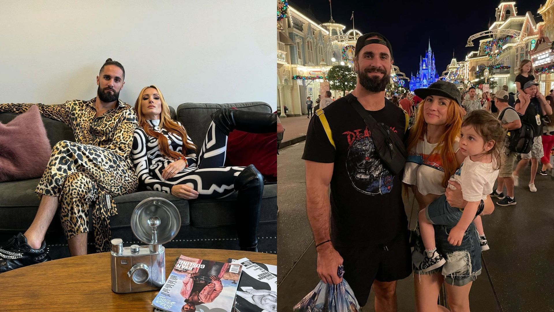 Seth Rollins and Becky Lynch with their daughter