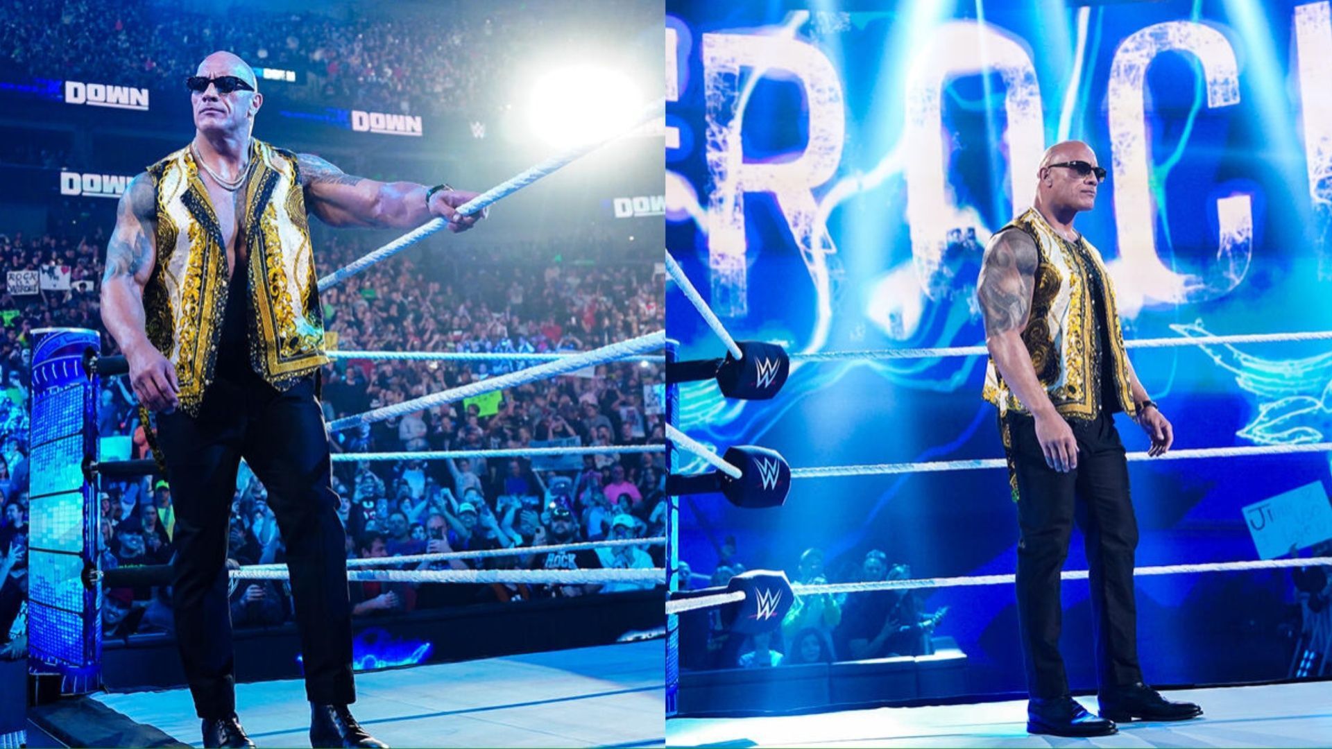 The Rock as seen on Friday Night SmackDown.