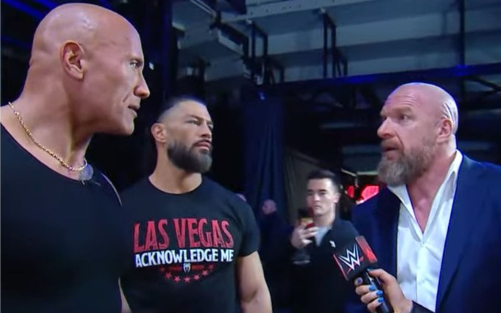 The Rock Makes A Direct Threat To Triple H After Attacking Cody Rhodes At The Wrestlemania Press