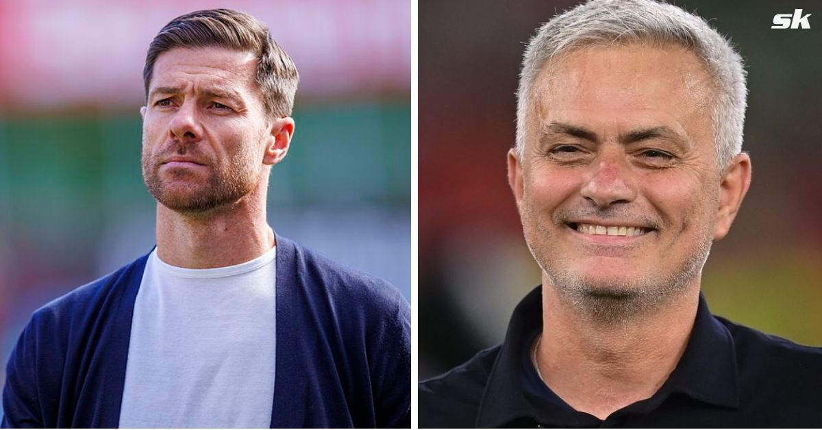 Xabi Alonso and Jose Mourinho         