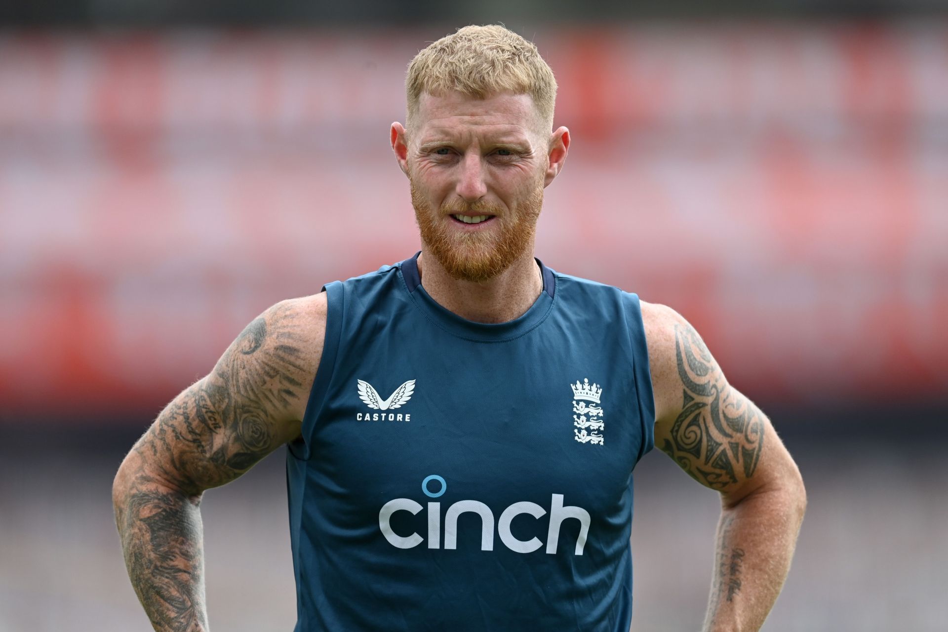 Ben Stokes in training for England.