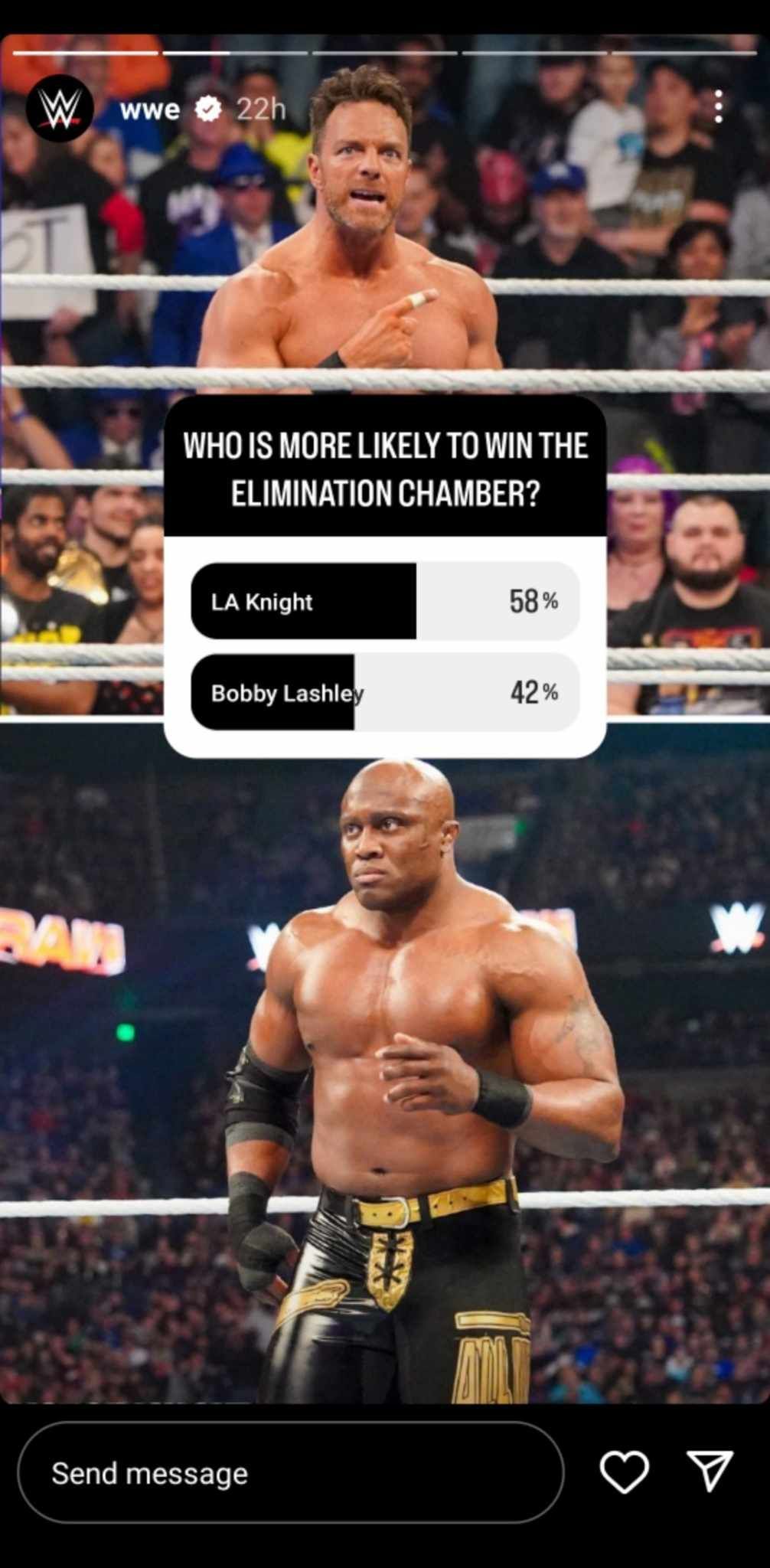 Fans on which superstar will win the upcoming Elimination Chamber match!