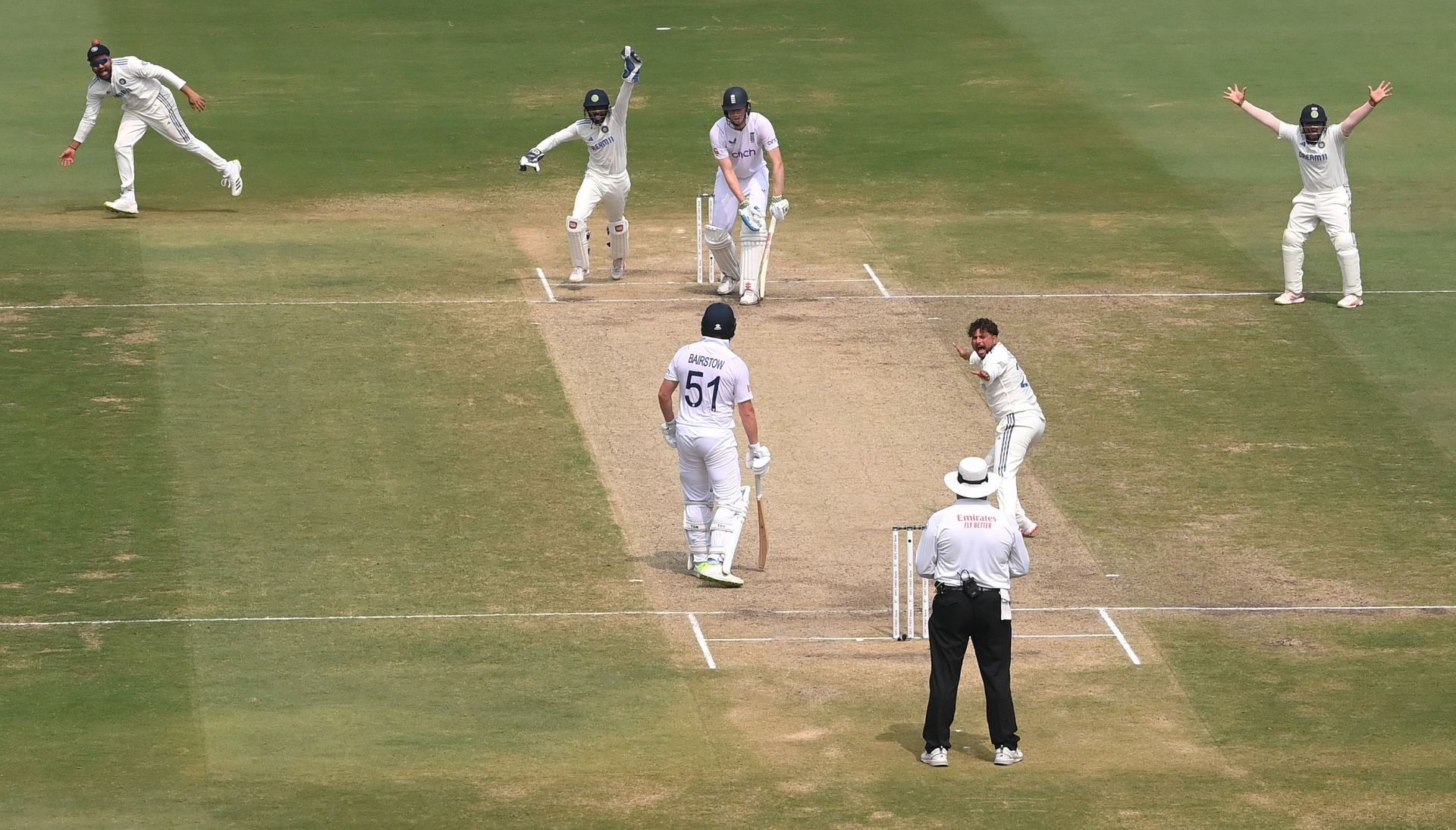 Zak Crawley was given out lbw to Kuldeep Yadav in the Visakhapatnam Test after a review. [P/C: Getty]