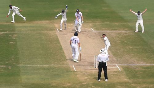 Zak Crawley was given out lbw to Kuldeep Yadav in the Visakhapatnam Test after a review. [P/C: Getty]