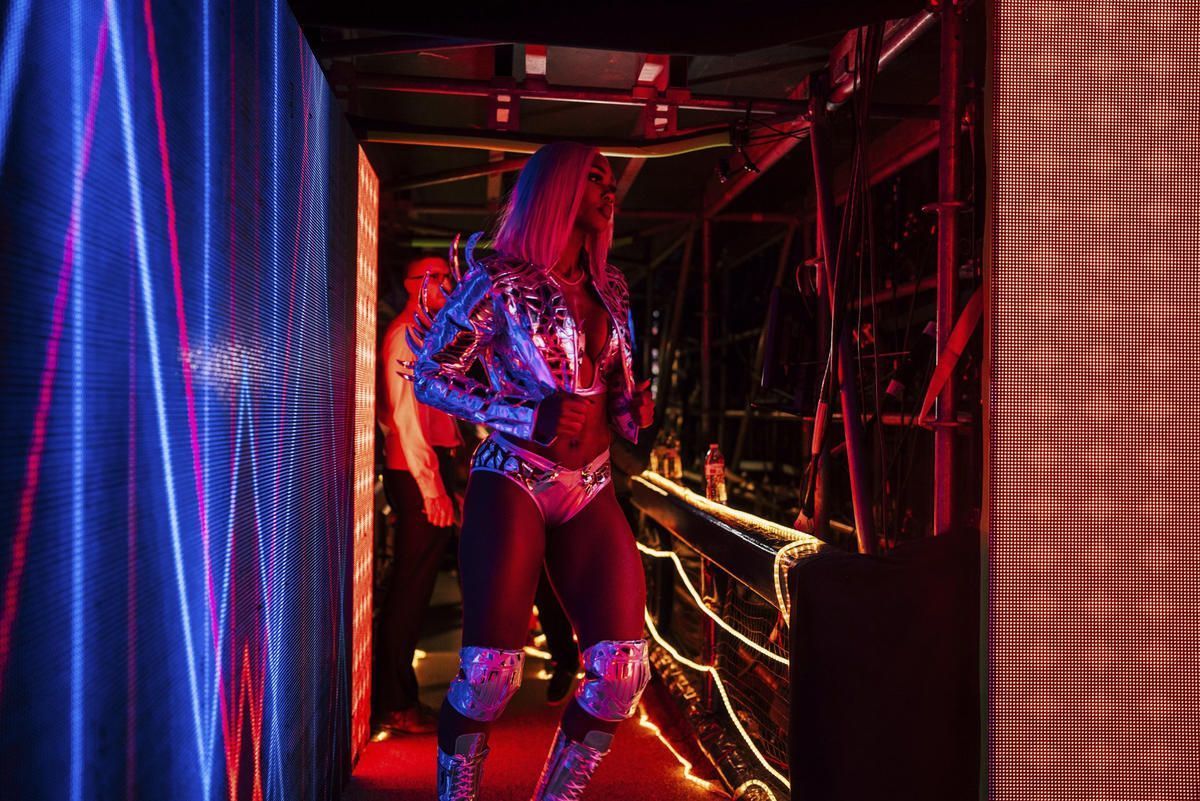 Jade Cargill backstage at the Royal Rumble