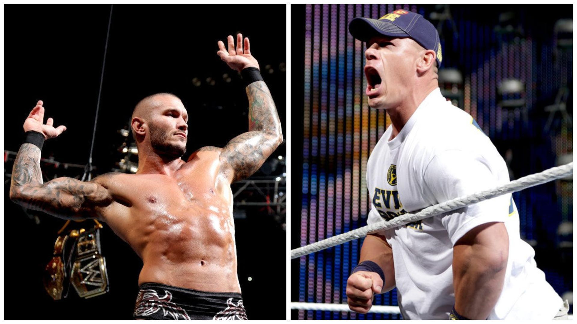 Randy Orton (left) and John Cena (right).