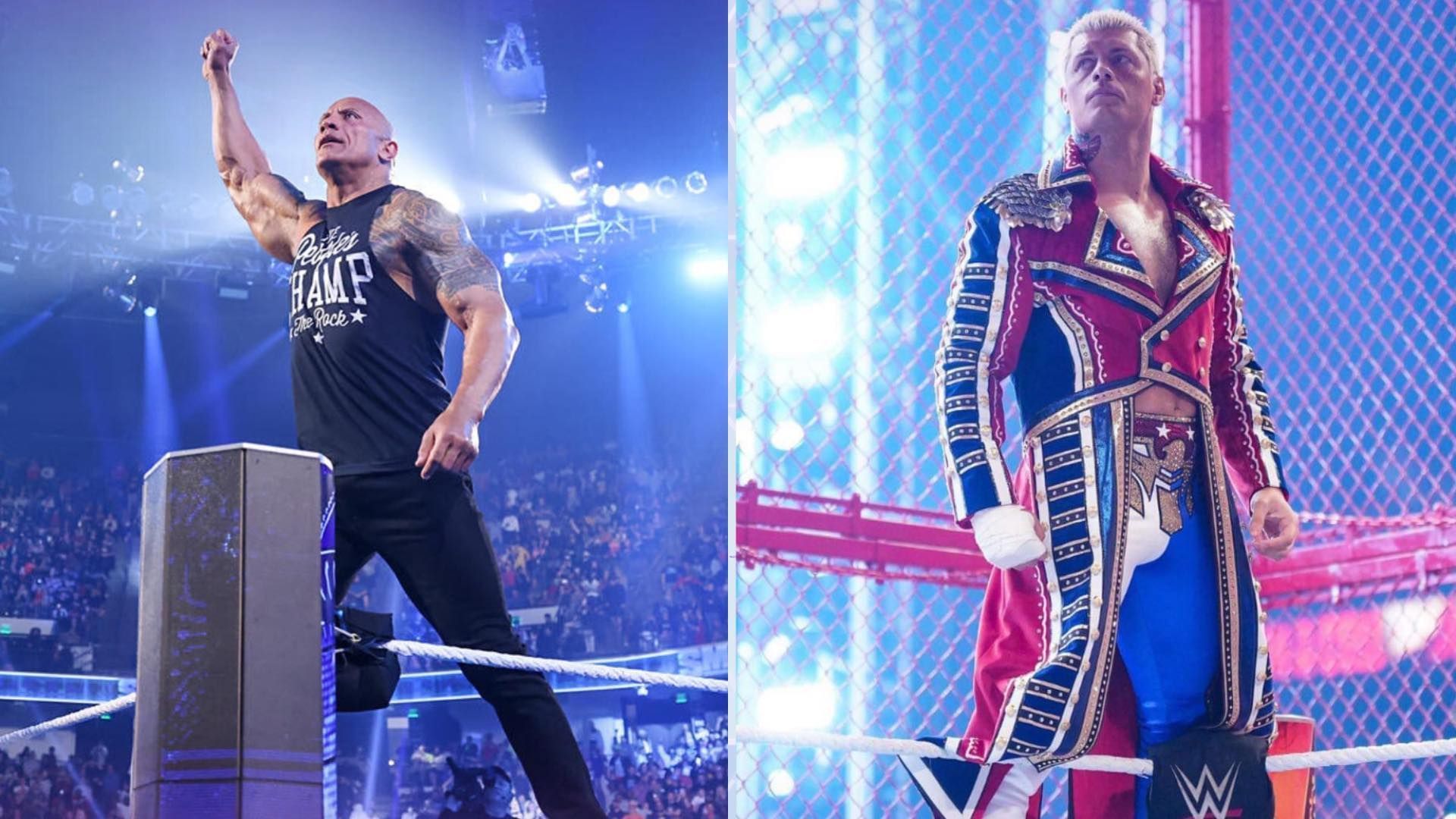 The Rock (left); Cody Rhodes (right)