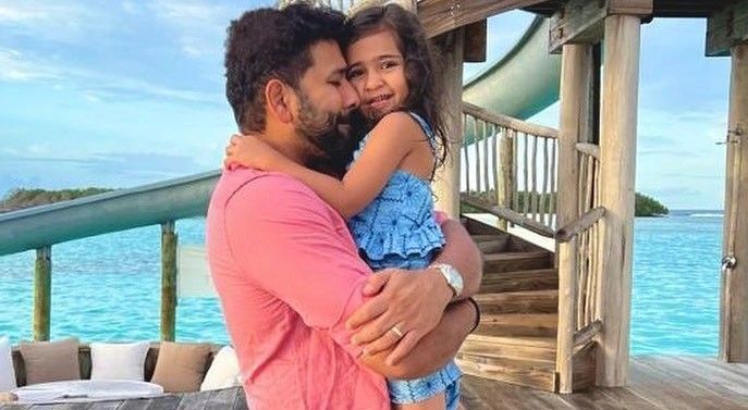 Rohit Sharma with daughter
