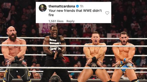 Matt Cardona shares a hilarious comment on The Miz's Instagram post after RAW.