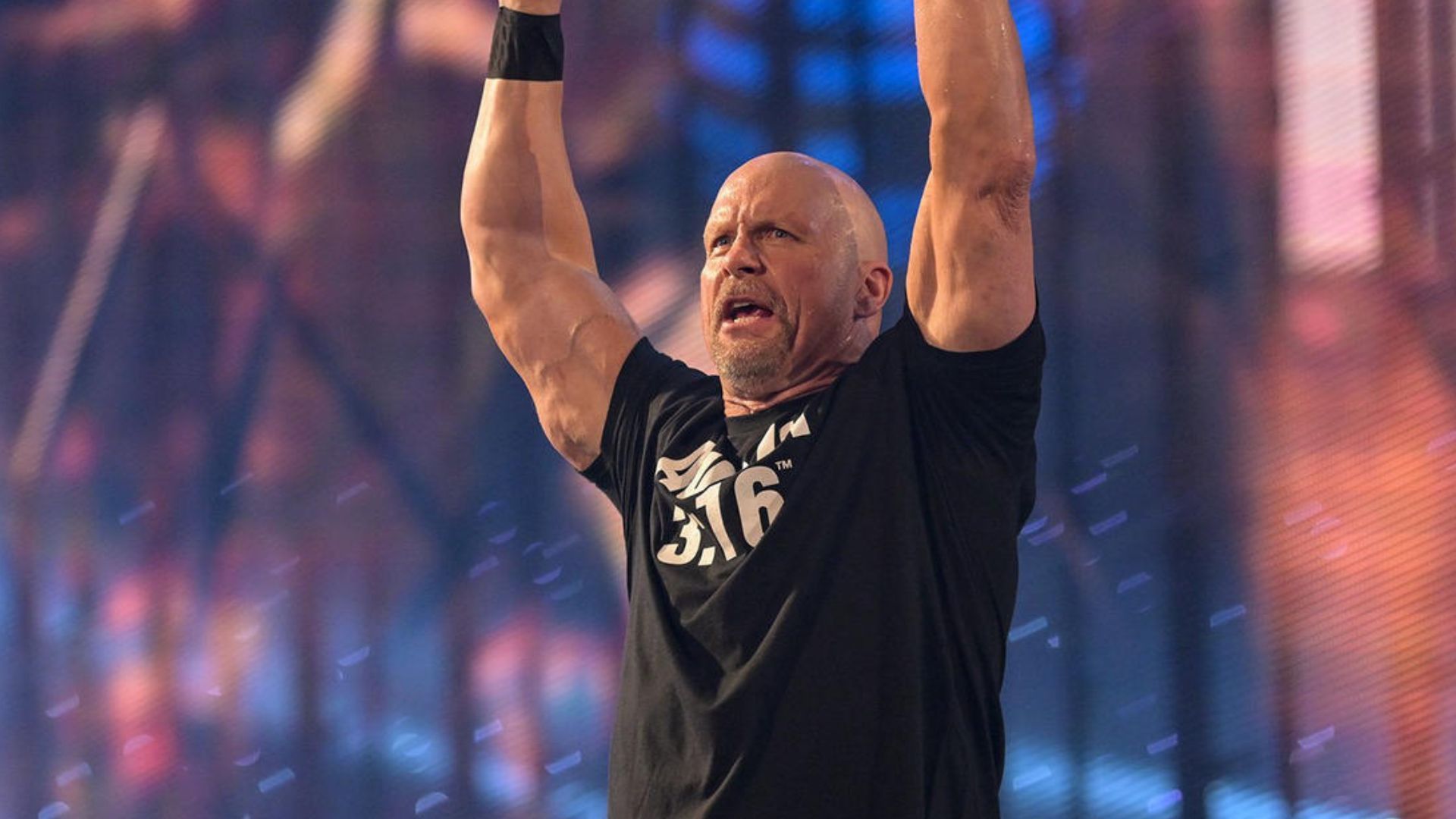 Stone Cold Steve Austin making his entrance at WrestleMania.