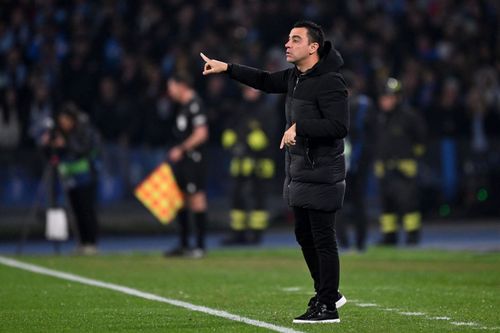 Xavi on the touchline