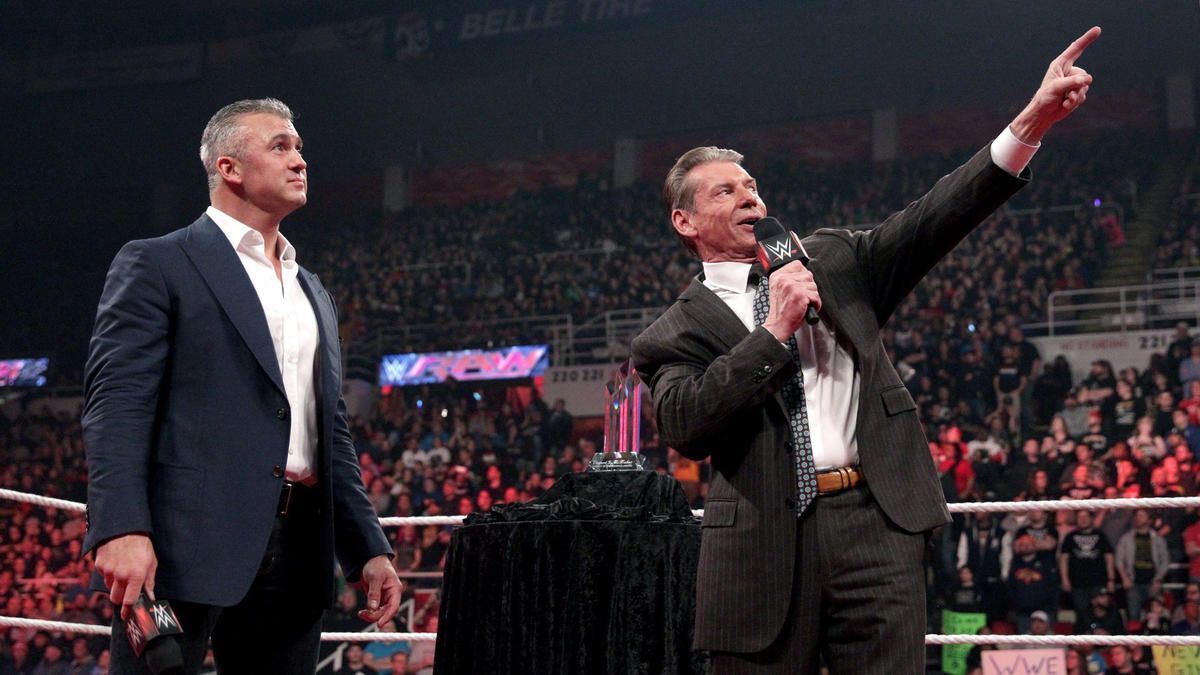 Shane McMahon (left) and Vince McMahon (right)