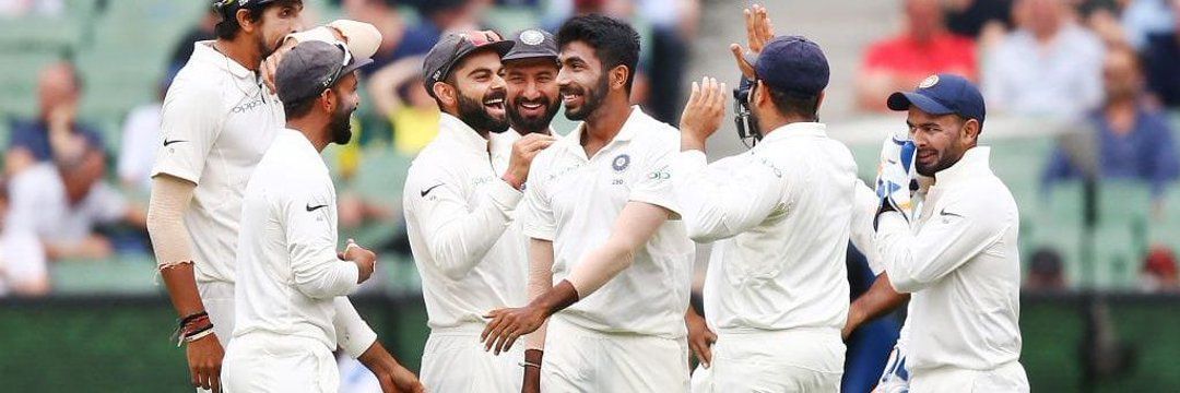 Jasprit Bumrah with his teammates