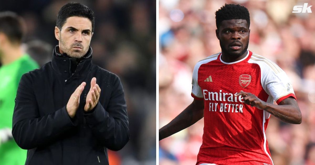 Mikel Arteta (left) and Thomas Partey