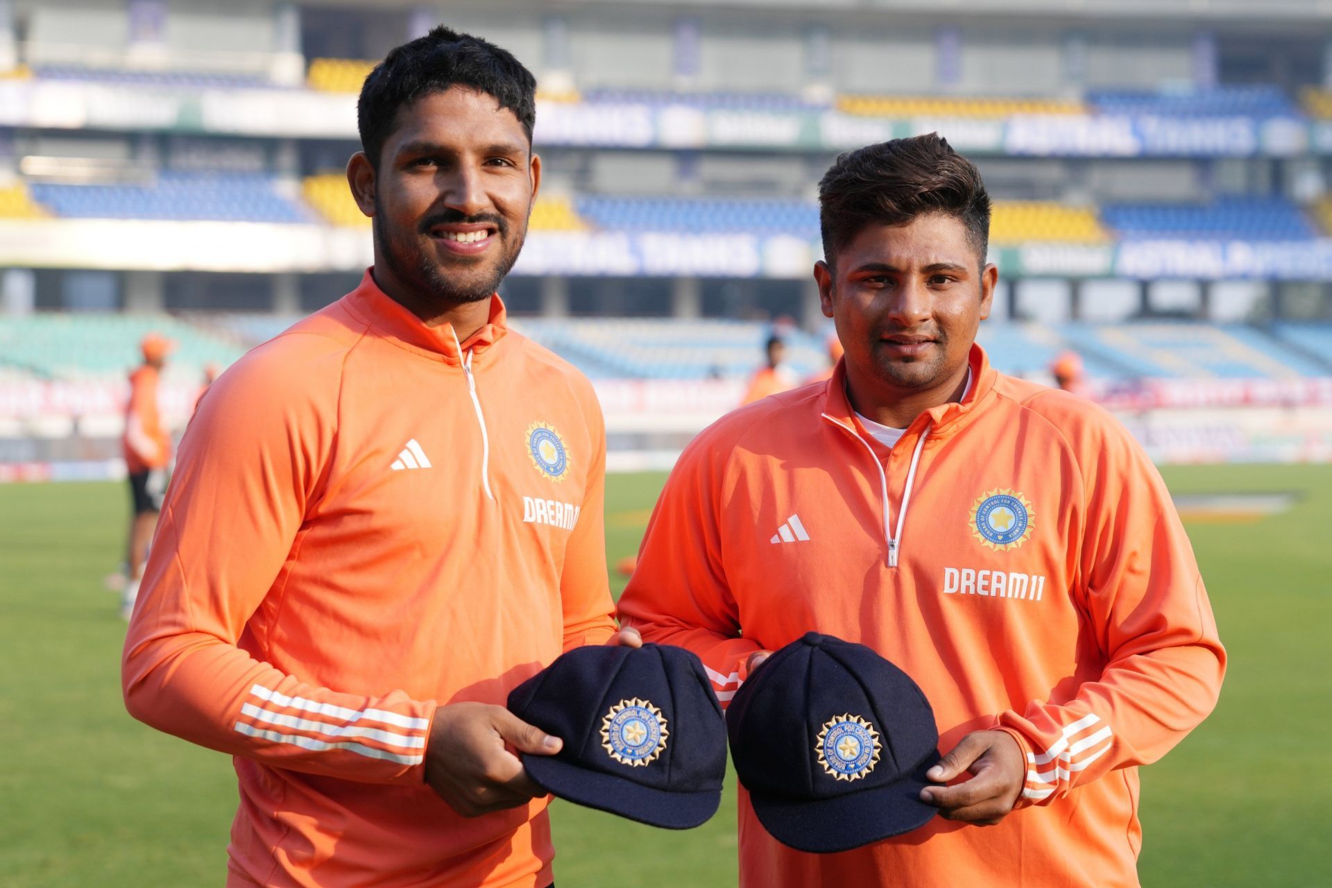 Dhruv Jurel and Sarfaraz Khan received their Test caps in the third Test of the five-match home-series against England