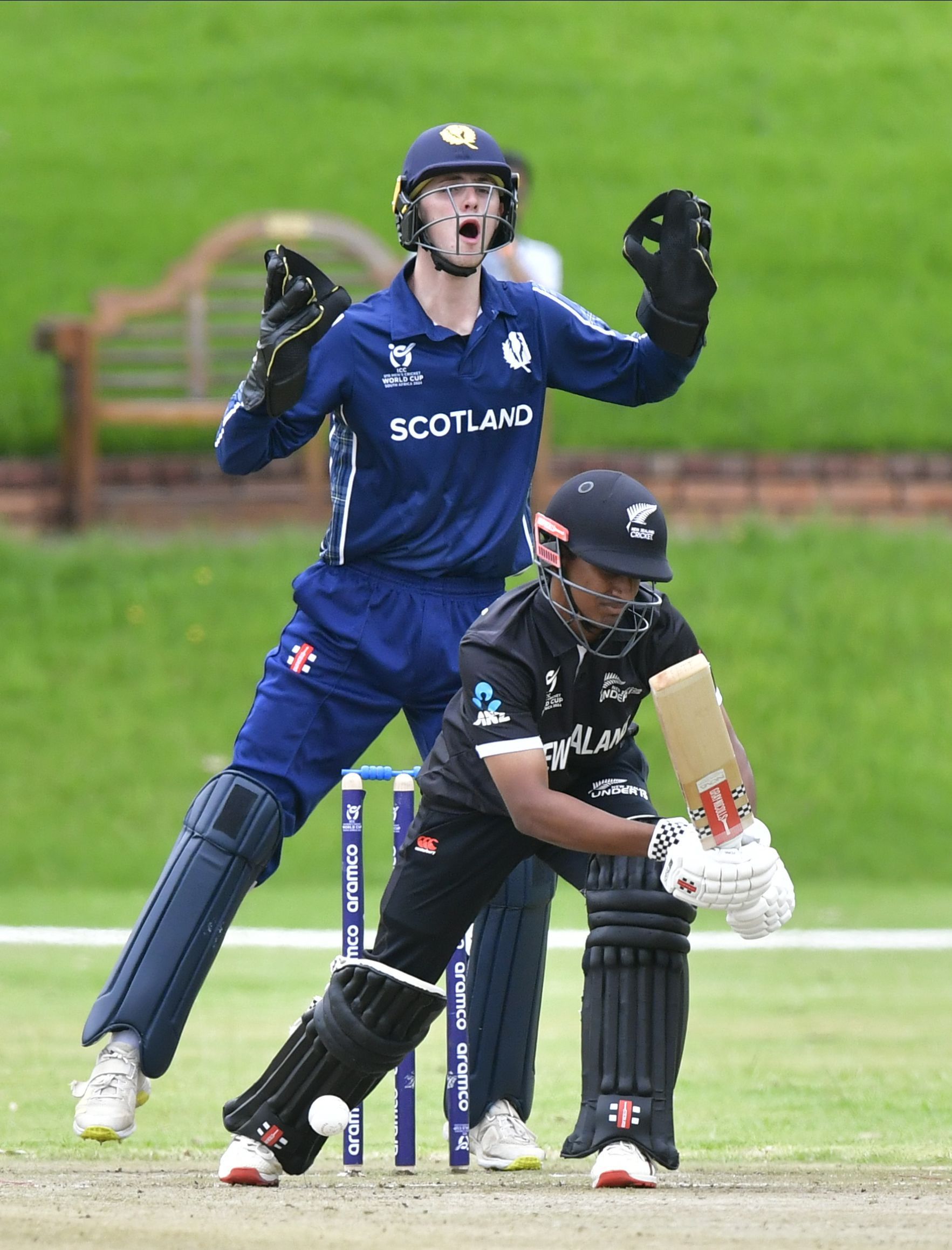 New Zealand&#039;s Snehith Reddy in action/